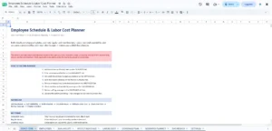 Employee Schedule & Labor Cost Planner