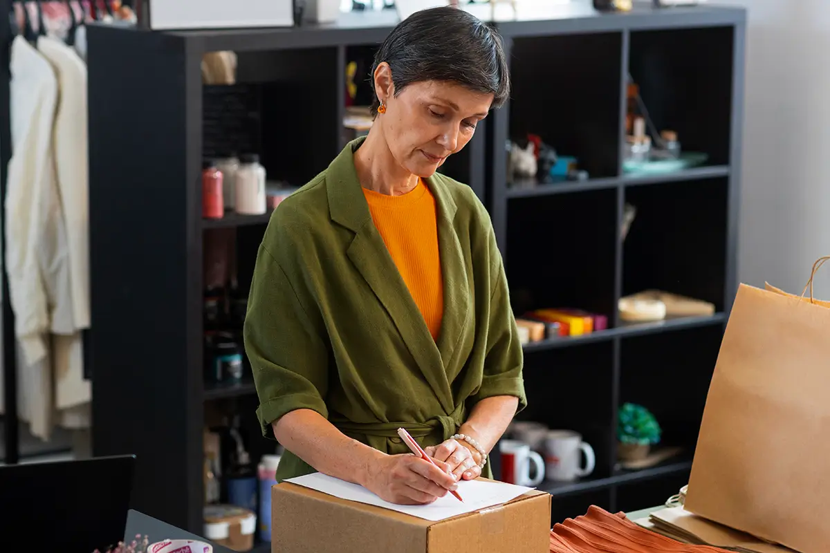 Handmade business owner calculating product pricing