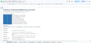 Freelancer Timesheet & Billable Hours Calculator