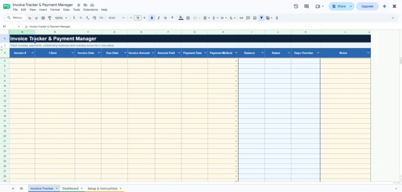 invoice tracker payment manager template 1