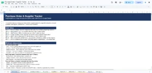 Purchase Order & Supplier Tracker