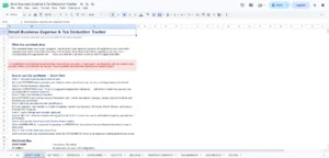 Small Business Expense & Tax Deduction Tracker