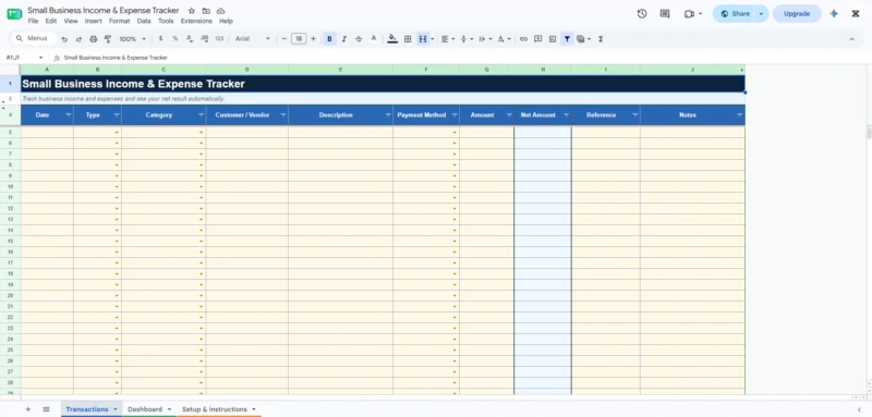 small business income expense tracker template 1