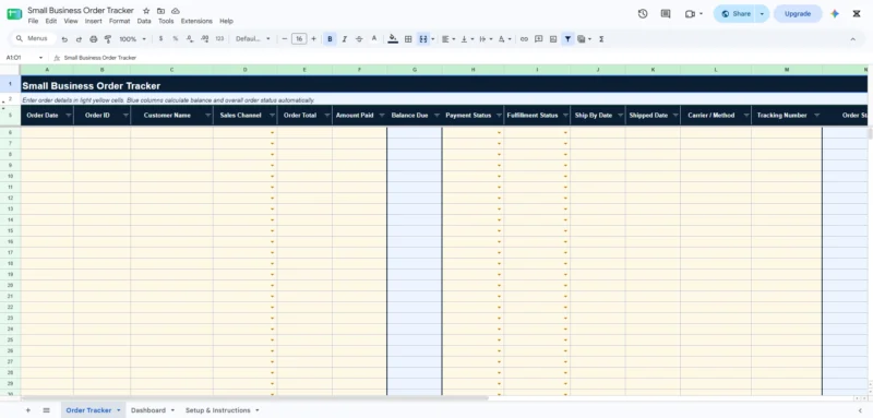 small business order tracker template 1